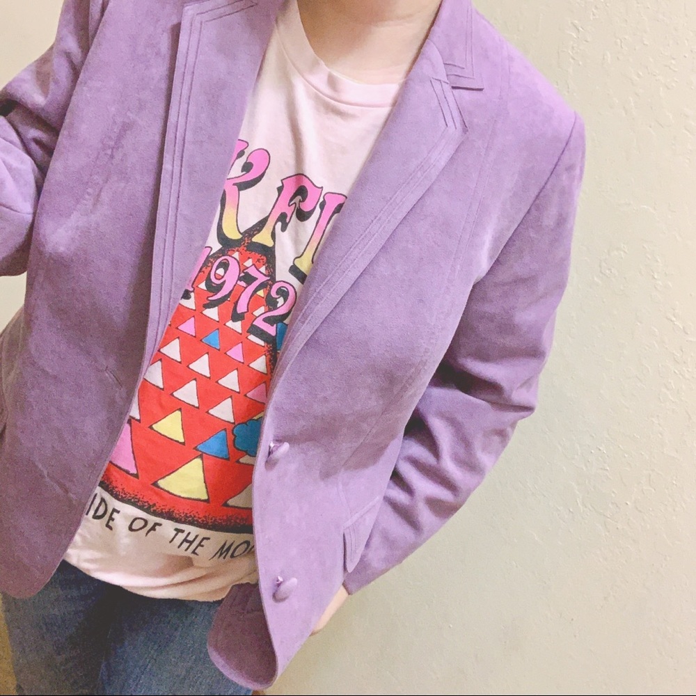 Vintage Lavender Purple Suede Blazer size M
